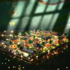 Ancient Dynasty Kingdom With Shrines Nano Building Set Collection