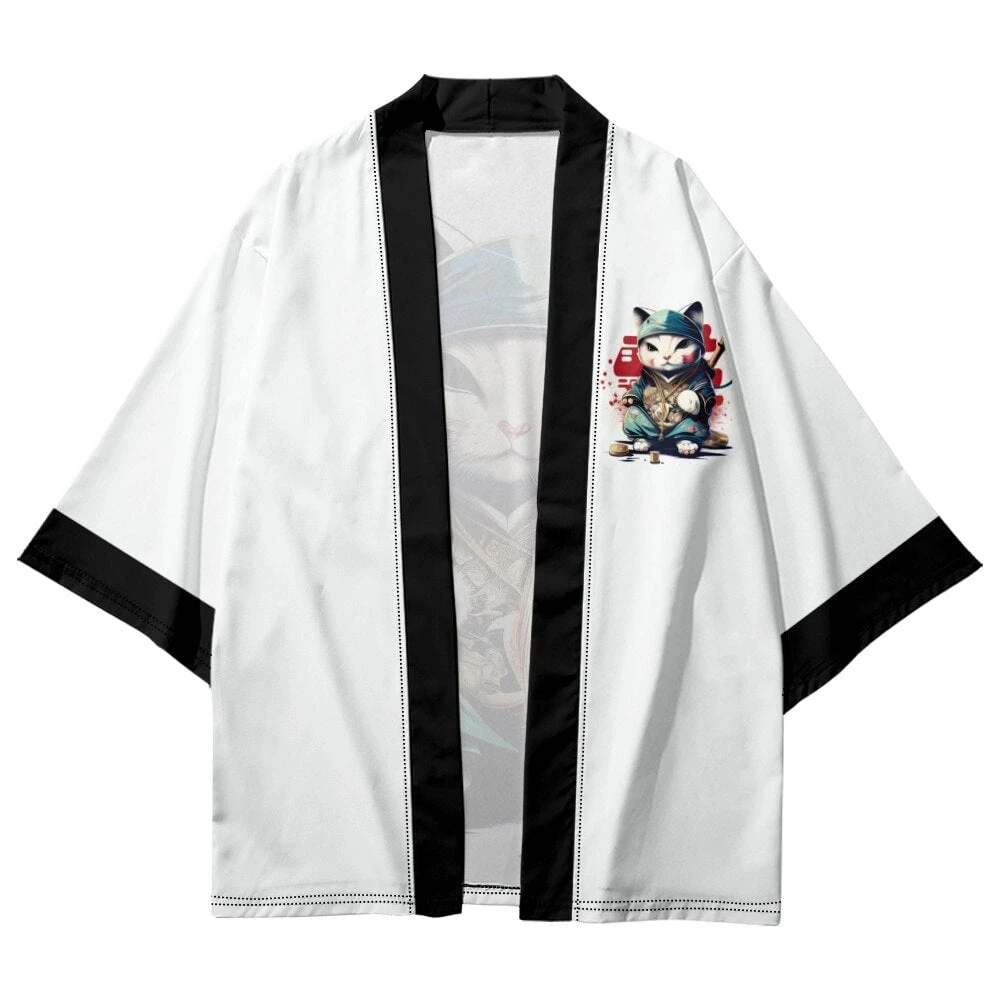 Apparel Anime Cat In Kimono Unisex Kimono Collection - Image 8