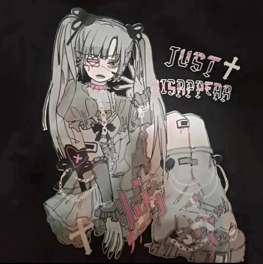 Apparel Anime Emo Girl 'Just Disappear' Women's Hoodie - Image 4