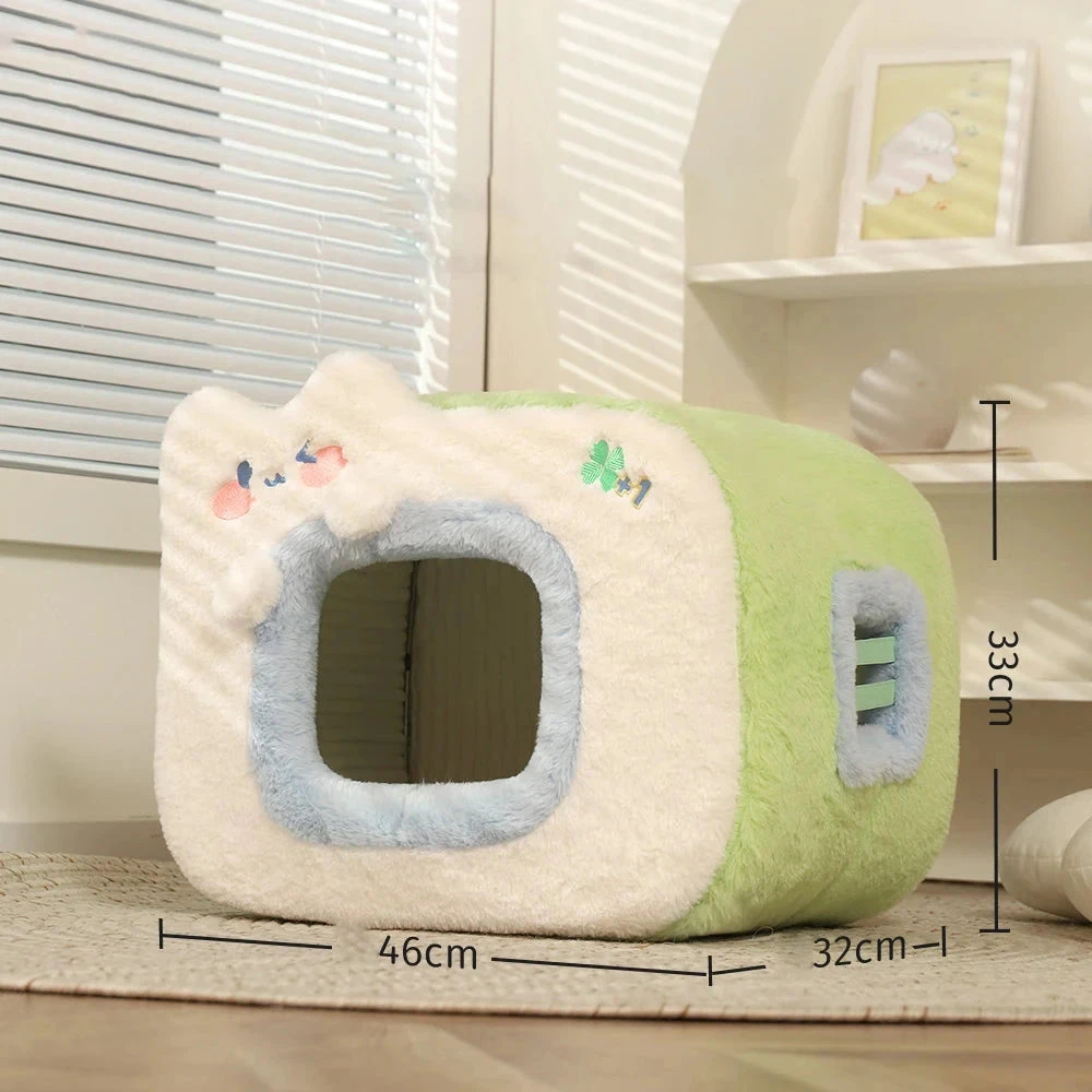 Blue Green Television Pet Bed House - Image 4