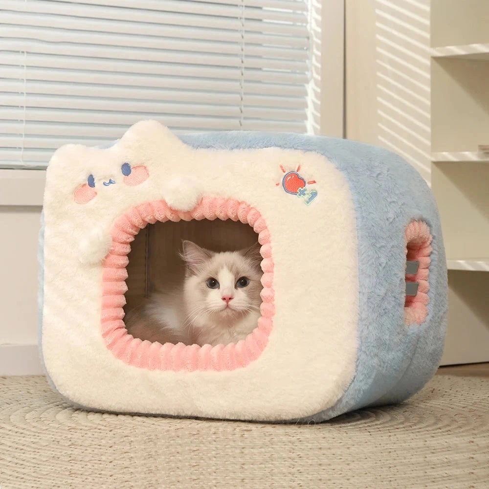 Blue Green Television Pet Bed House - Image 8