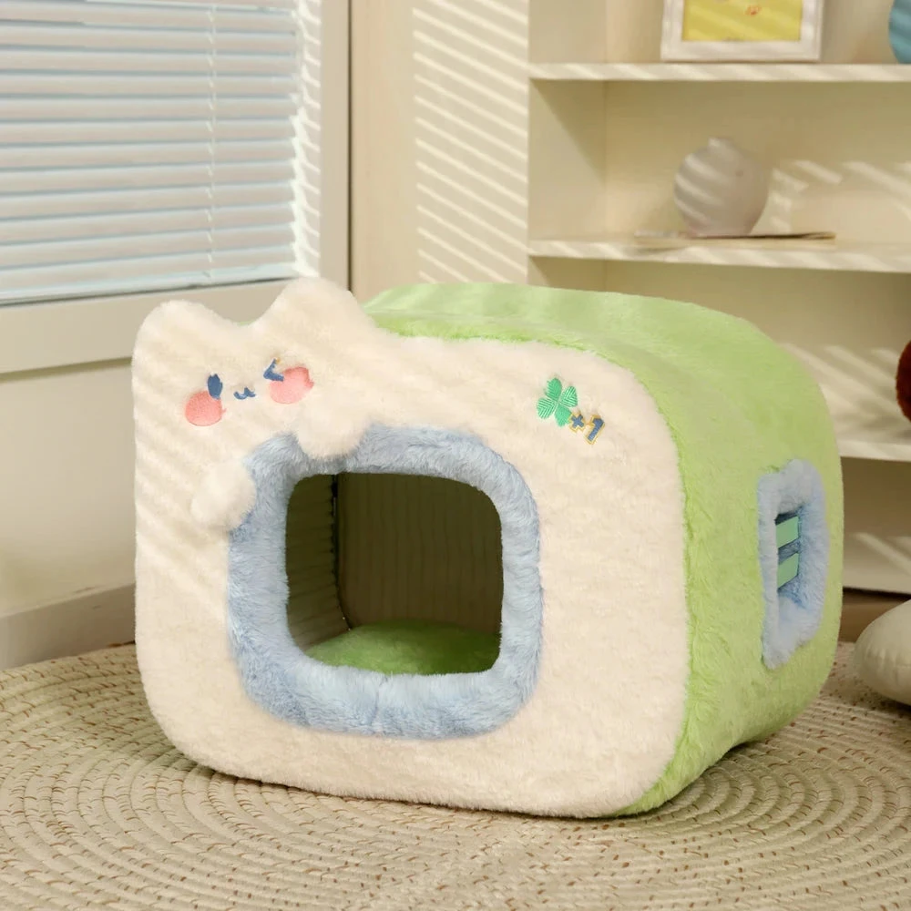 Blue Green Television Pet Bed House - Image 7