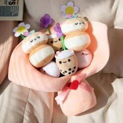 Boba Bubble Tea Flower Bouquet Plushie