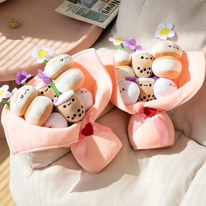 Boba Bubble Tea Flower Bouquet Plushie - Image 2