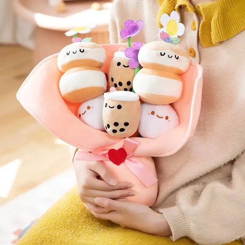 Boba Bubble Tea Flower Bouquet Plushie - Image 4