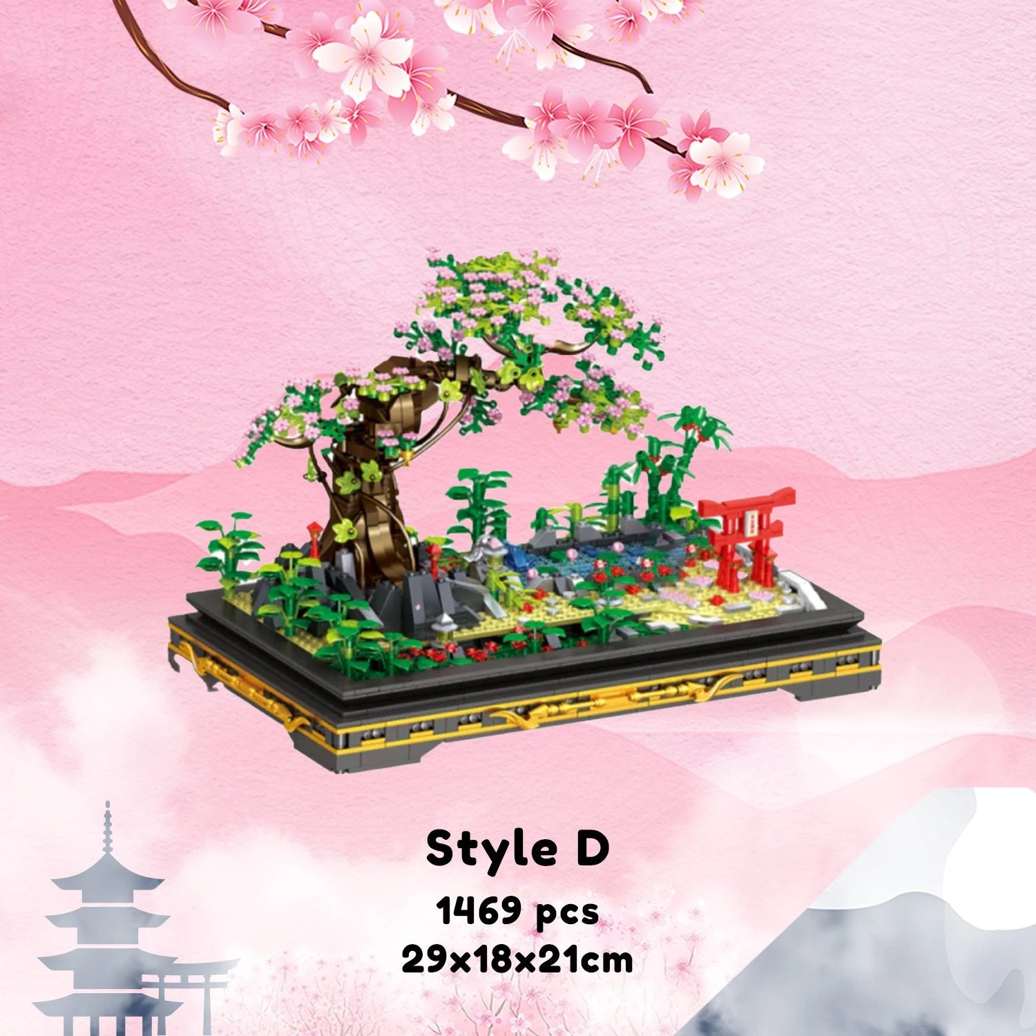 Bonsai Sakura Shrine Scenic Building Nano Sets Collection - Image 5