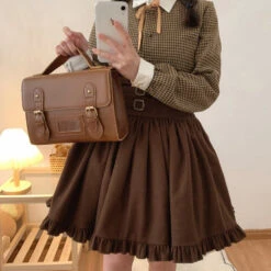 Apparel Brown Black Lolita Kawaii Gothic Elegant Long Women Skirt