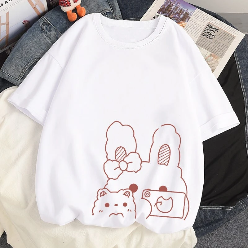 Apparel Bunny Bestie Selfie Cotton Women's Tee