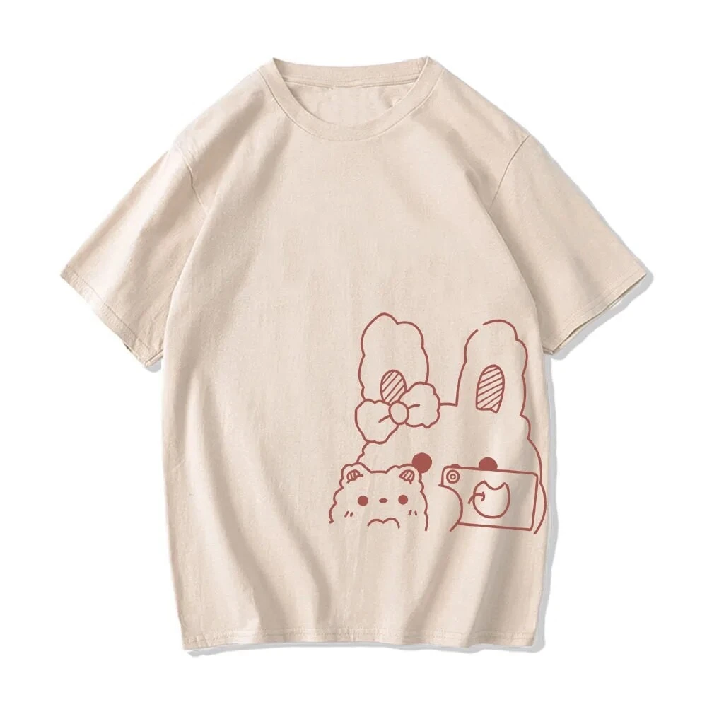 Apparel Bunny Bestie Selfie Cotton Women's Tee - Image 3