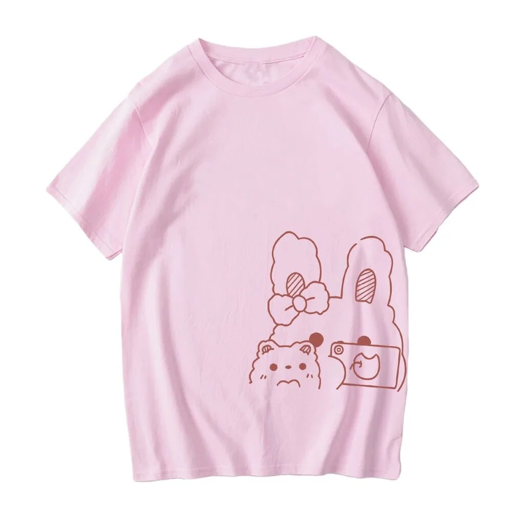 Apparel Bunny Bestie Selfie Cotton Women's Tee - Image 2