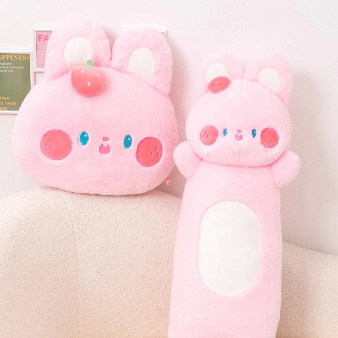 Buttons The Fluffy Pink Bunny Plushie - Image 5