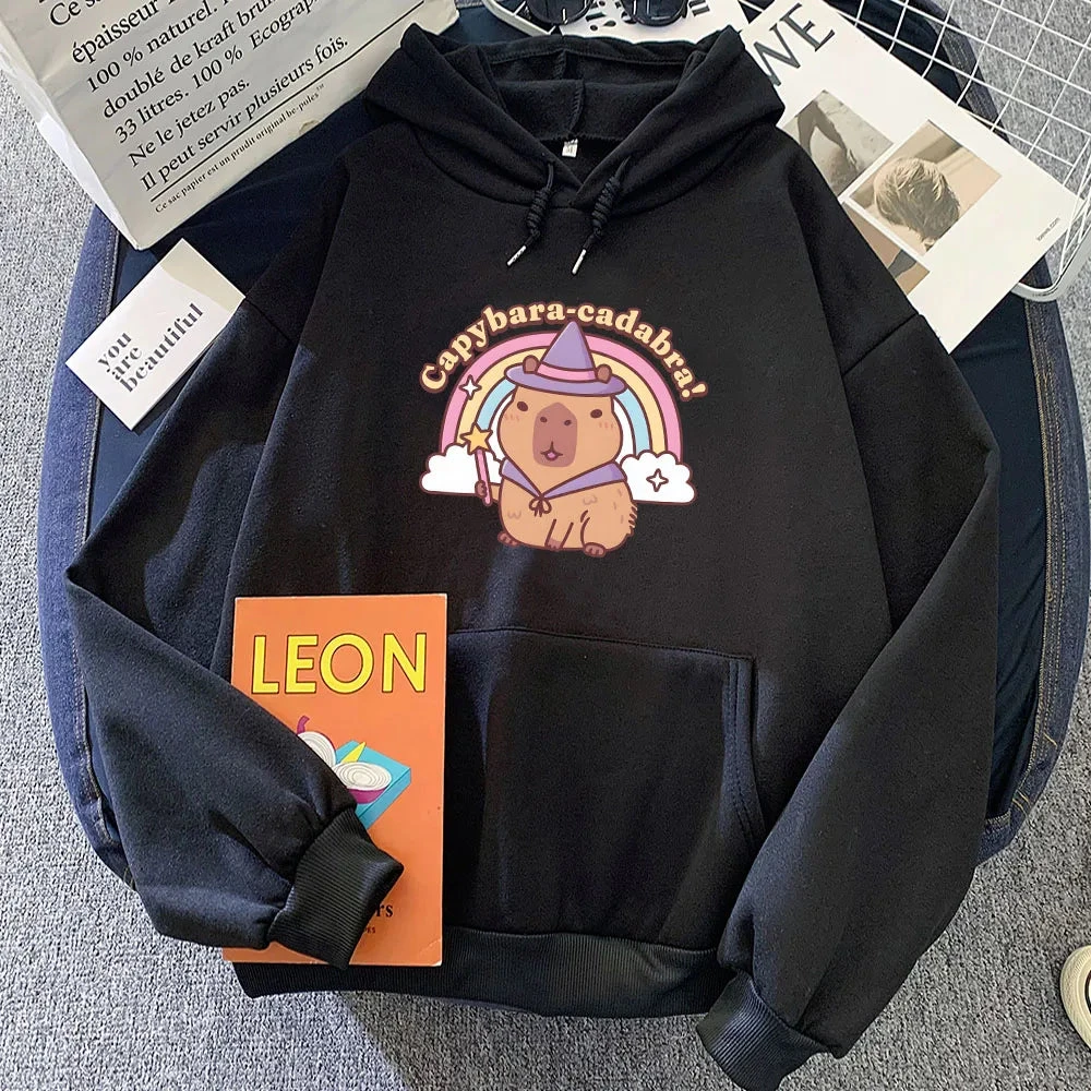 Apparel Capybara-Cadabra Rainbow Magician Unisex Hoodie - Image 8