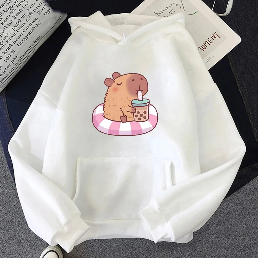 Apparel Capybara Floating & Sipping Bubble Tea Unisex Hoodie - Image 13