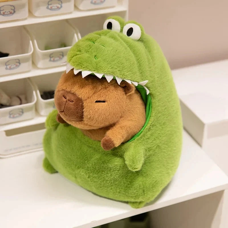 Capybara Green Dinosaur Outfit Plushie - Image 4