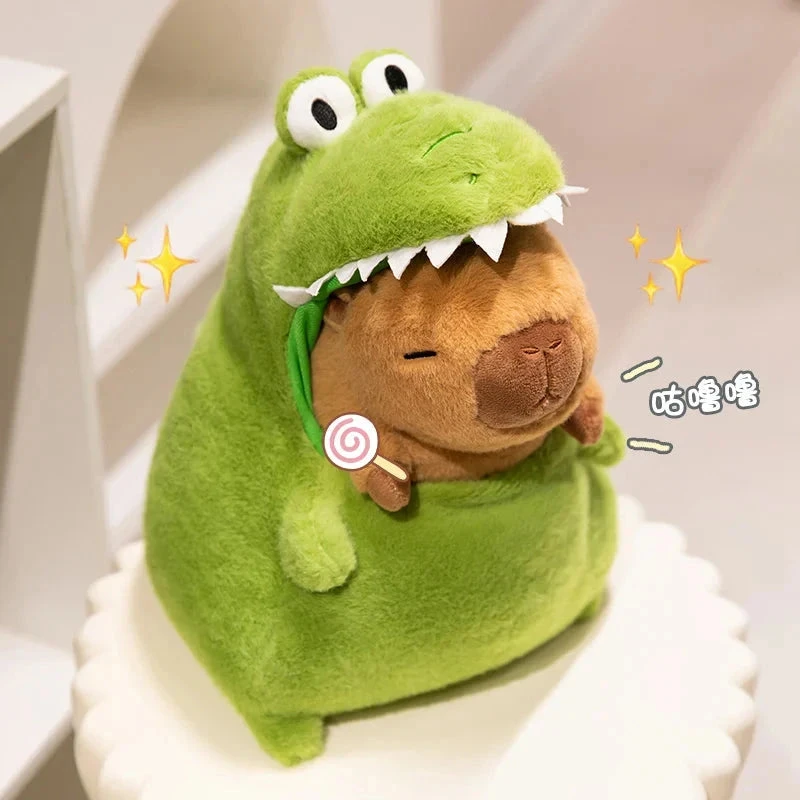Capybara Green Dinosaur Outfit Plushie - Image 8