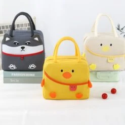 Cartoon Animal Cat Dog Duck Lunch Bag