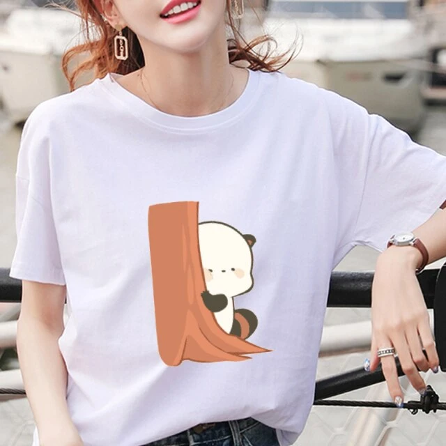 Apparel Cartoon Red Panda Collection 1 Women's Part Cotton Tee - Image 6