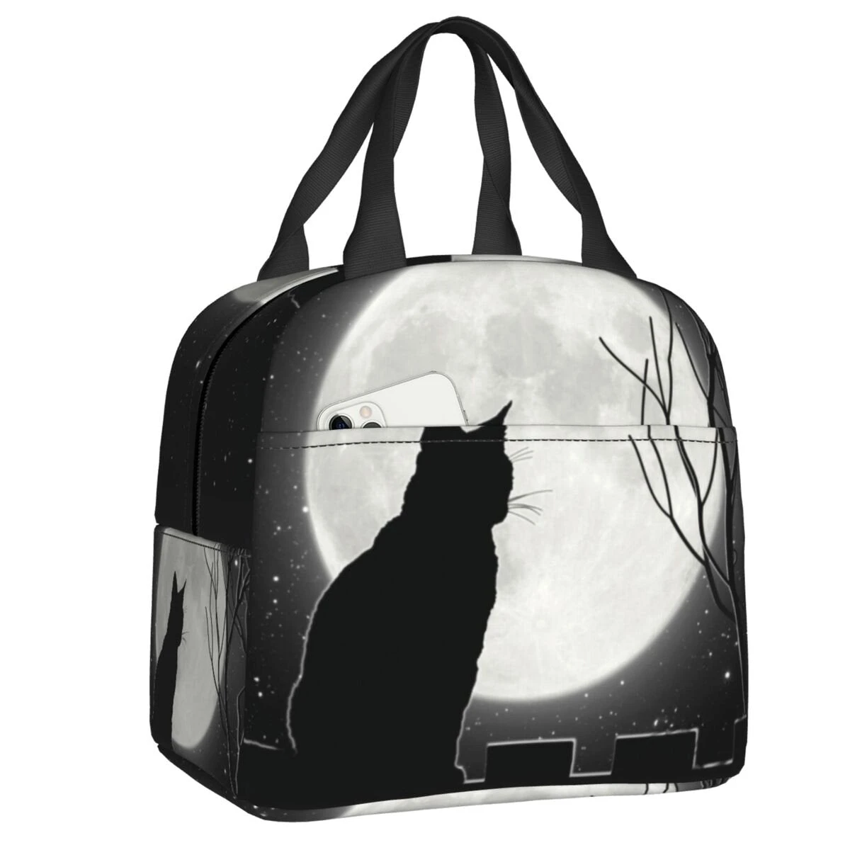 Cat Illustration Halloween Themed Lunch Bags