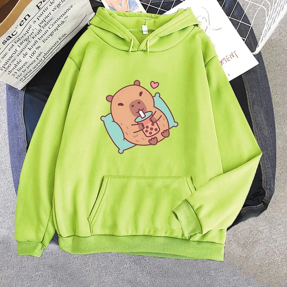 Apparel Chilling Capybara With Bubble Tea Unisex Hoodie - Image 5