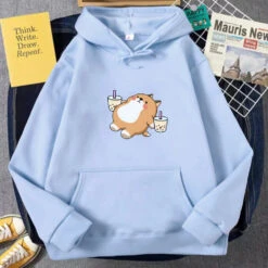 Apparel Chubby Shiba Inu Bubble Tea Unisex Hoodie