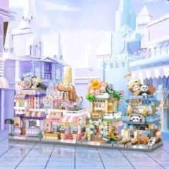 City View Ice Cream Panda Cafes Flower Camera Shops Micro Building Sets