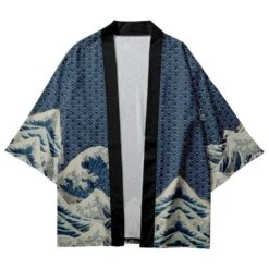 Apparel Classic Japanese Kanagawa Wave Unisex Kimono