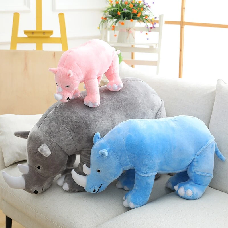 Colorful Cuddly Rhino Plushies