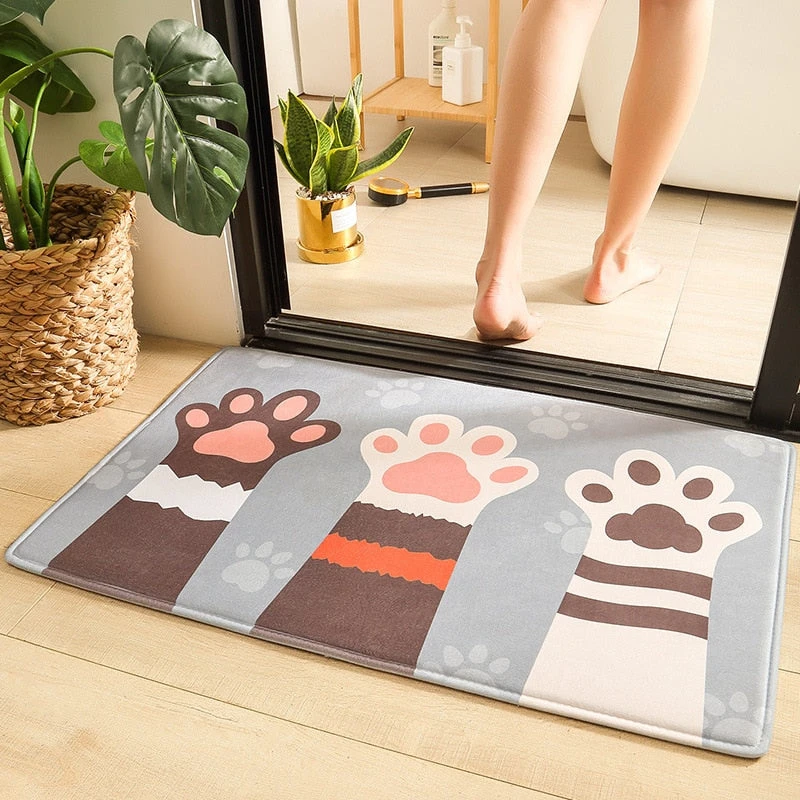 Cute Cartoon Cat Long Thick Absorbent Non-slip Mat - Image 7