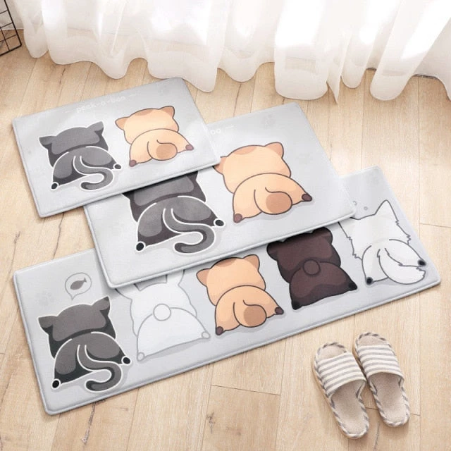 Cute Cartoon Cat Long Thick Absorbent Non-slip Mat - Image 4