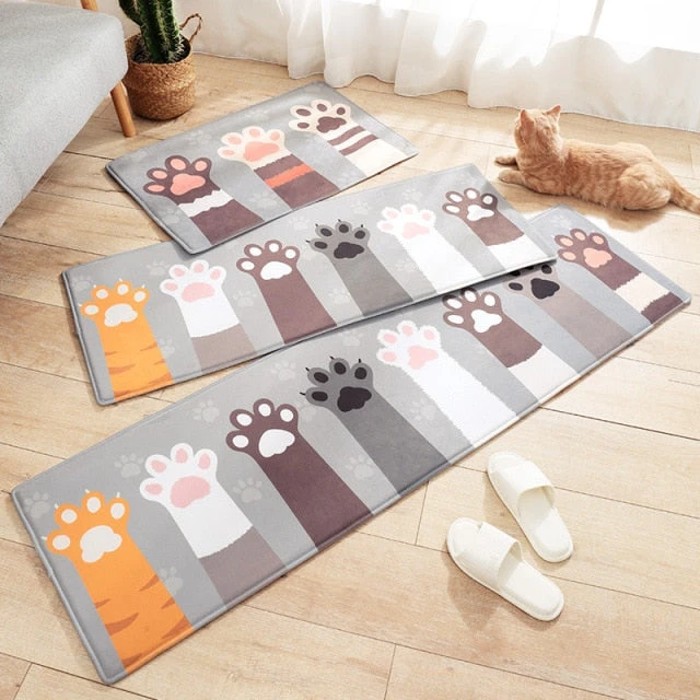 Cute Cartoon Cat Long Thick Absorbent Non-slip Mat - Image 8