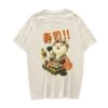 Apparel Cute Cat Eating Sushi Unisex Tee