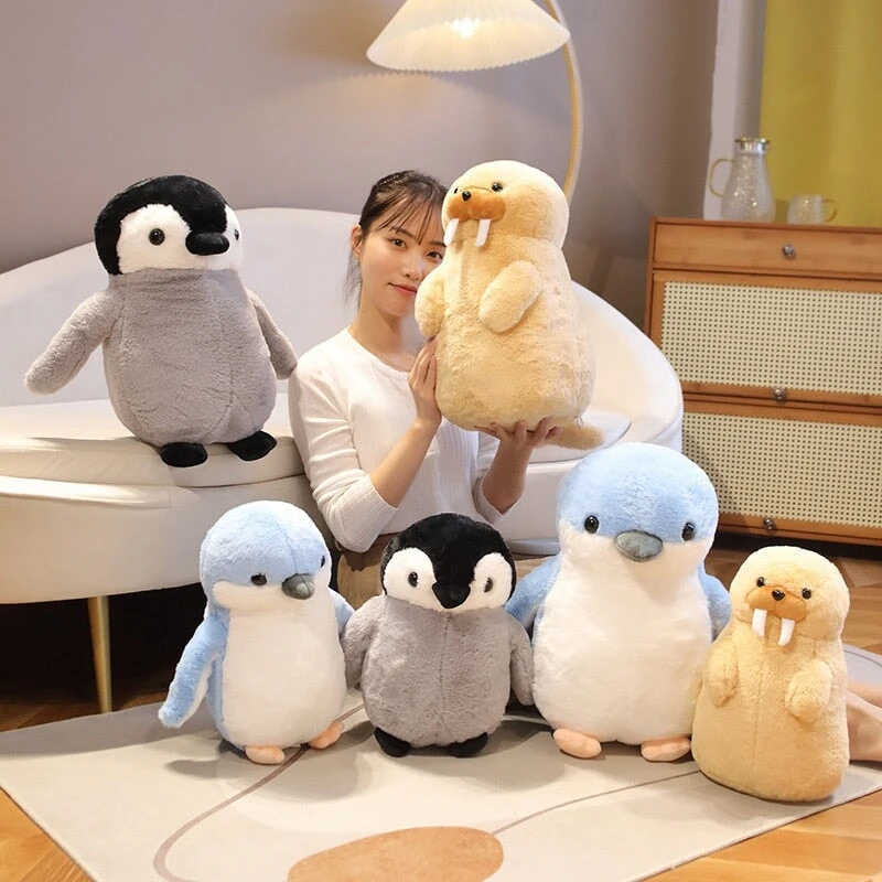 Cute Fluffy Penguin Walrus Plushies - Image 2