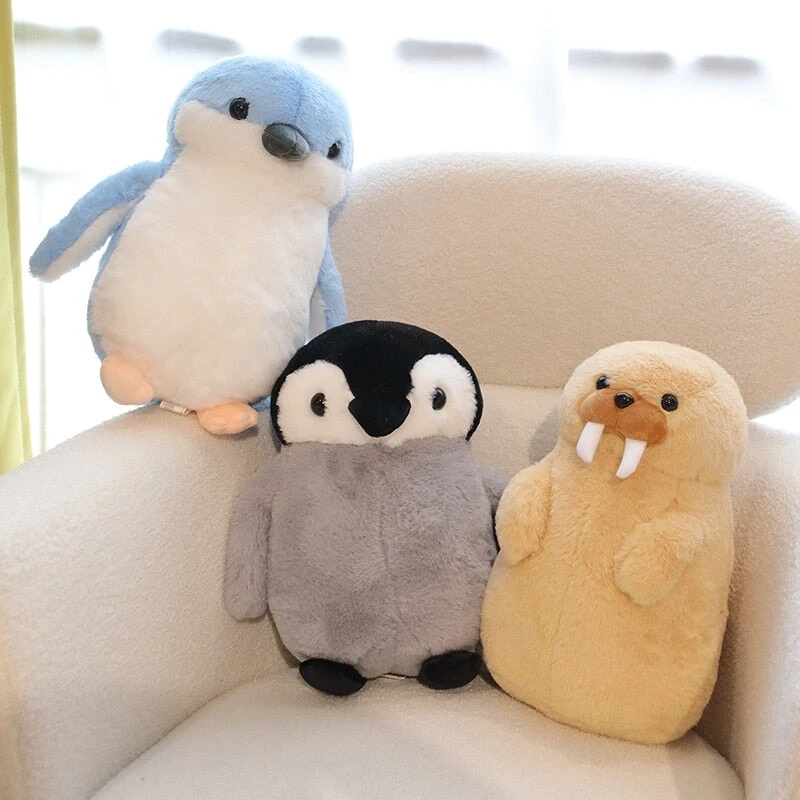 Cute Fluffy Penguin Walrus Plushies - Image 3
