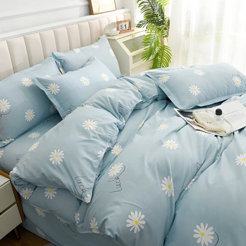 Elegant Blue Pink Floral Bedding Set Collection - Image 18