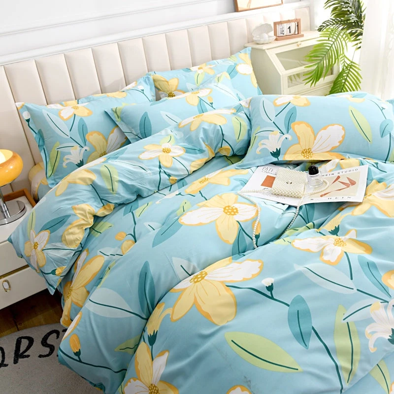 Elegant Blue Pink Floral Bedding Set Collection - Image 10
