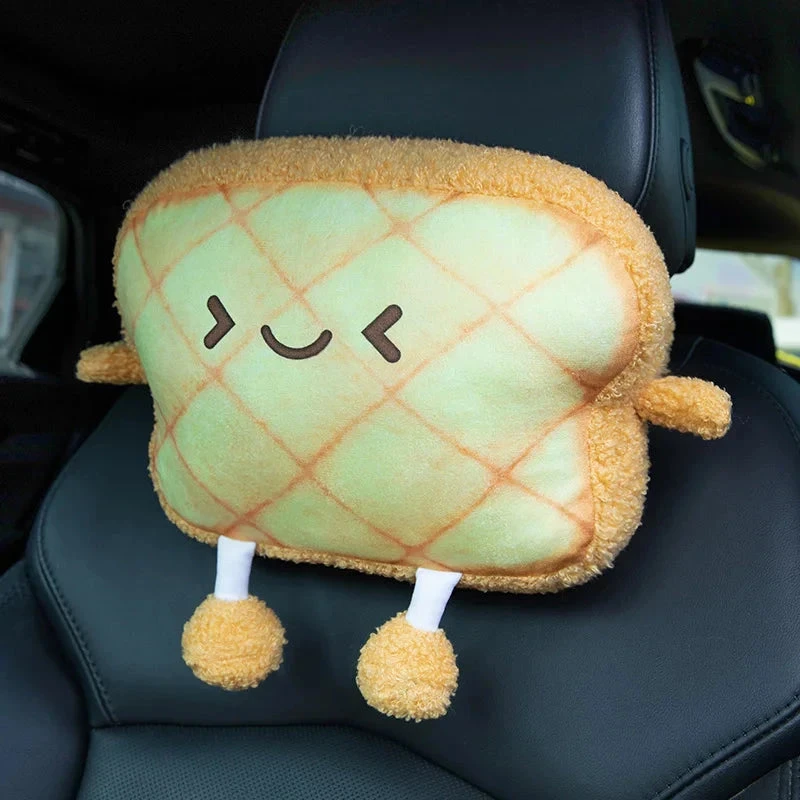 Accessories Emoji Toast Bread Friends Car Headrest Plush - Image 5