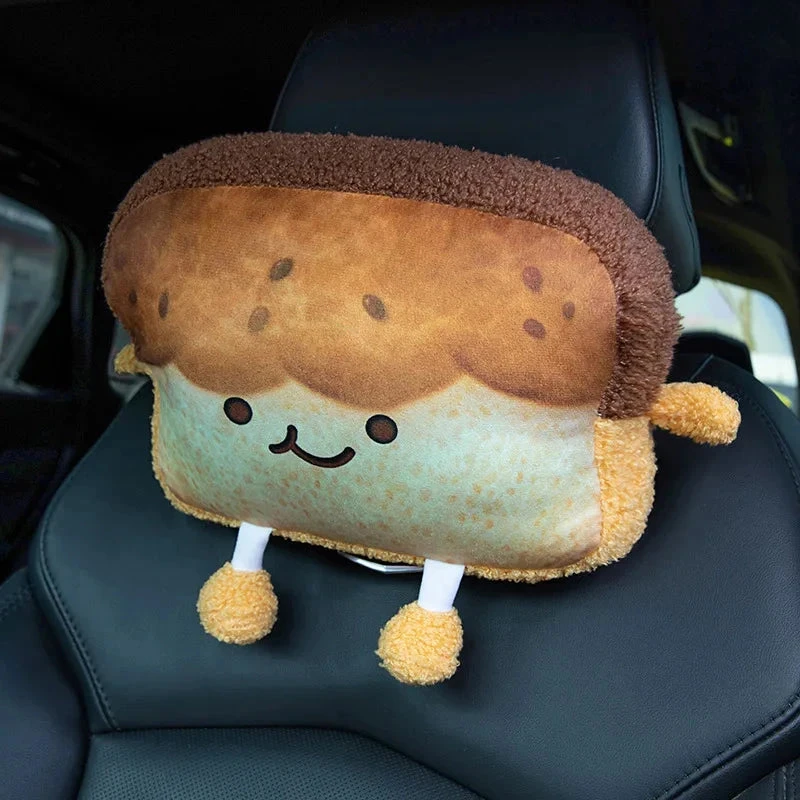 Accessories Emoji Toast Bread Friends Car Headrest Plush - Image 4