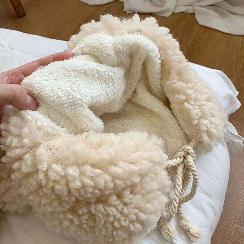 Apparel Faux Fur Large Bear Ears Tassel Beanie Hat - Image 6