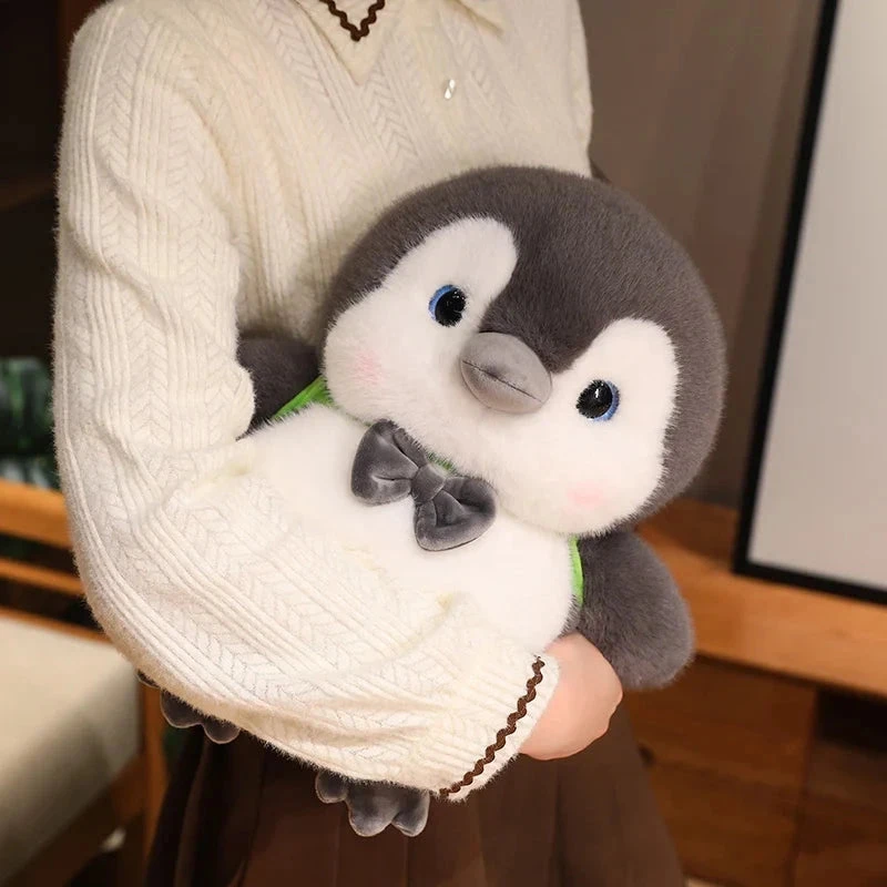 Fluffy Gray Penguin Plushie With Turtle Backpack - Image 16