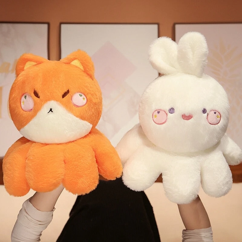 Fluffy Octo-Animal Fox Cat Bunny Bear Plushies - Image 10