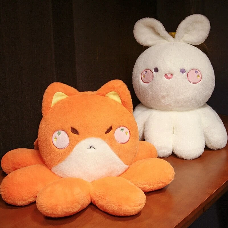 Fluffy Octo-Animal Fox Cat Bunny Bear Plushies - Image 19
