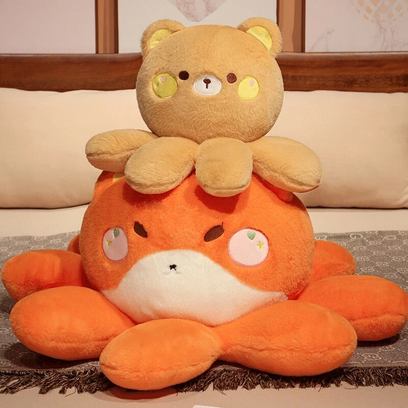 Fluffy Octo-Animal Fox Cat Bunny Bear Plushies - Image 5