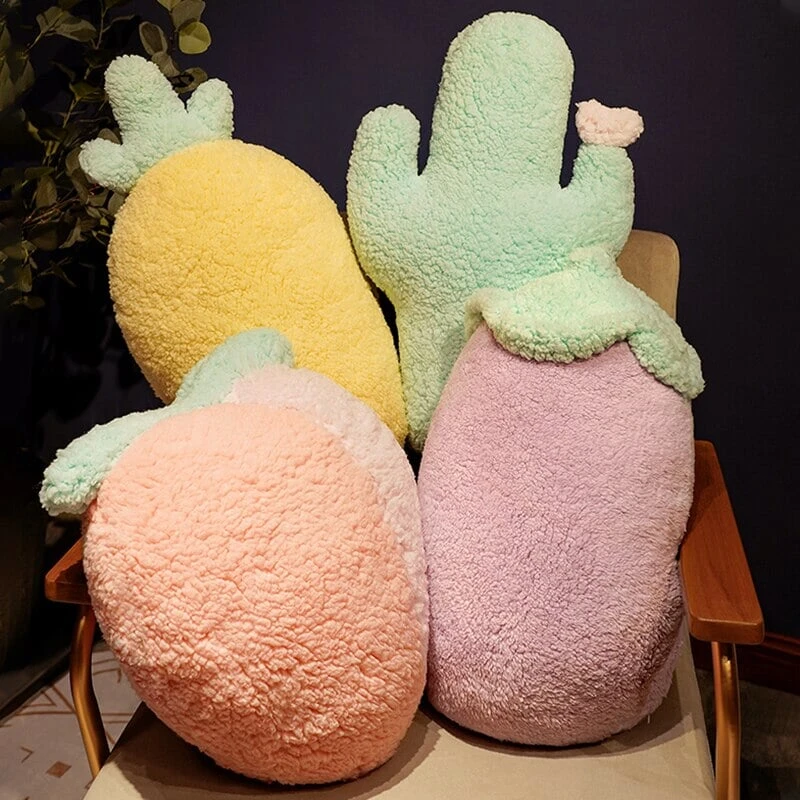 Fluffy Pastel Fruit Veg Plushie Collection