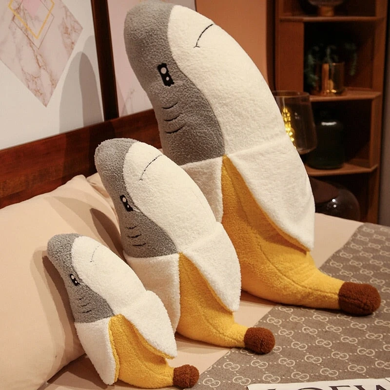 Fluffy Shark Banana Plushie - Image 2