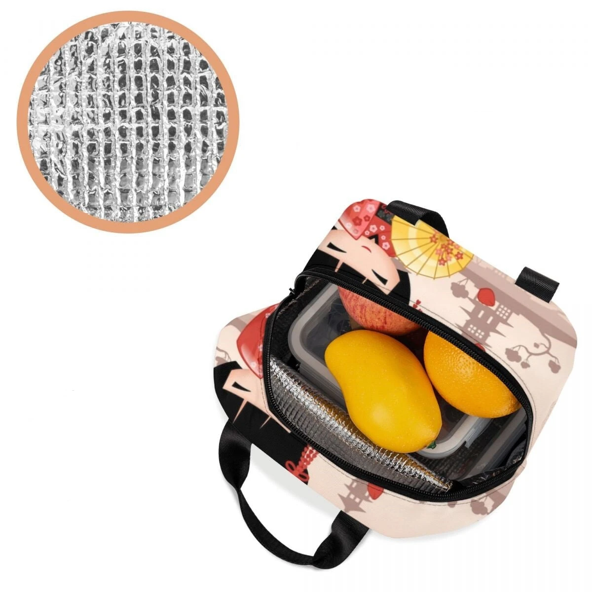 Four Seasons Furisode Kimono Girl Lunch Bag - Image 8