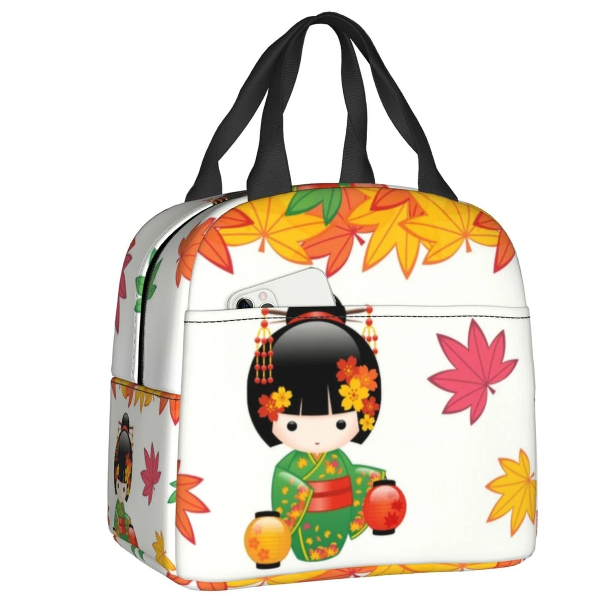 Four Seasons Furisode Kimono Girl Lunch Bag - Image 4