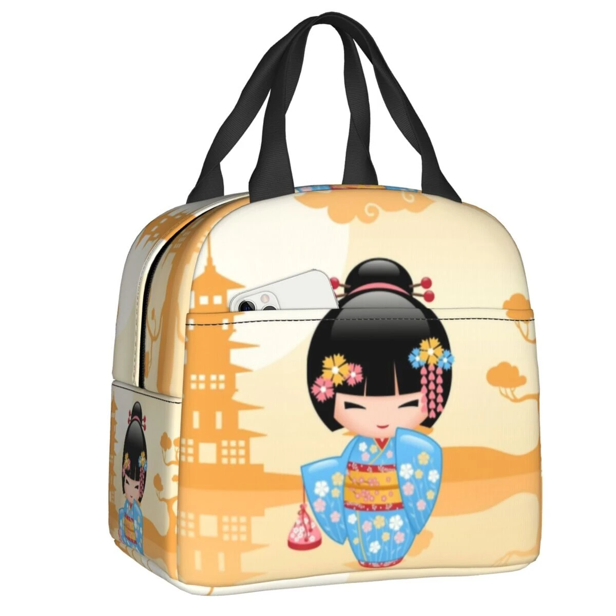 Four Seasons Furisode Kimono Girl Lunch Bag - Image 3