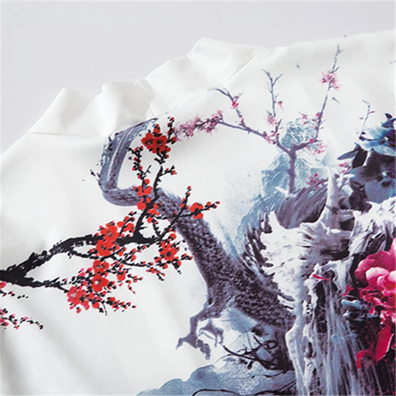 Apparel Fox Cranes Dragon Japanese Women Kimono Robe Cardigan - Image 5