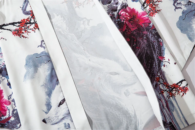Apparel Fox Cranes Dragon Japanese Women Kimono Robe Cardigan - Image 8