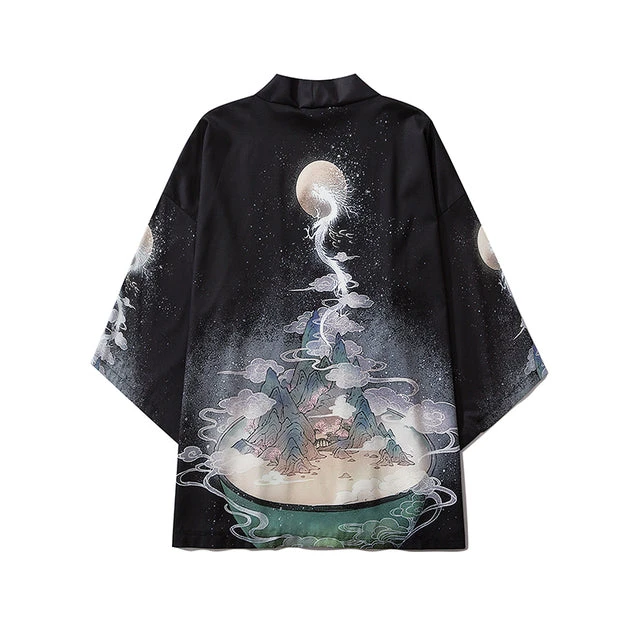 Apparel Fox Cranes Dragon Japanese Women Kimono Robe Cardigan - Image 4